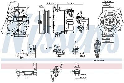 Nissens Kompressor, Klimaanlage [Hersteller-Nr. 890767] für Hyundai, Kia von NISSENS