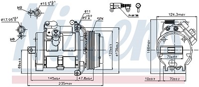 Nissens Kompressor, Klimaanlage [Hersteller-Nr. 89081] für BMW von NISSENS