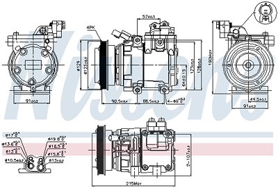 Nissens Kompressor, Klimaanlage [Hersteller-Nr. 89082] für Hyundai, Kia von NISSENS