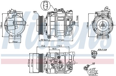 Nissens Kompressor, Klimaanlage [Hersteller-Nr. 89092] für Audi von NISSENS