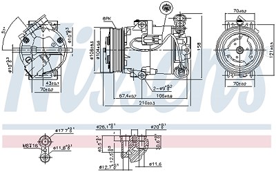 Nissens Kompressor, Klimaanlage [Hersteller-Nr. 89096] für Opel von NISSENS