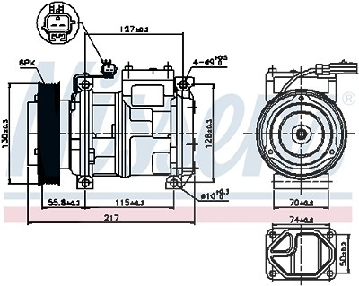 Nissens Kompressor, Klimaanlage [Hersteller-Nr. 89097] für Dodge, Chrysler, Jeep, Plymouth von NISSENS