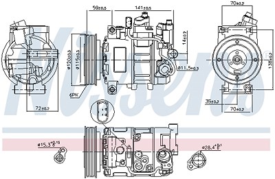 Nissens Kompressor, Klimaanlage [Hersteller-Nr. 89111] für Audi von NISSENS