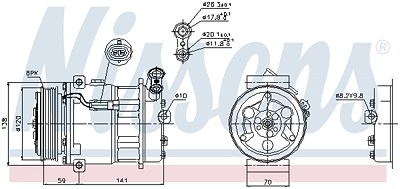 Nissens Kompressor, Klimaanlage [Hersteller-Nr. 89124] für Cadillac, Fiat, Opel, Saab von NISSENS