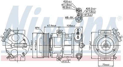 Nissens Kompressor, Klimaanlage [Hersteller-Nr. 89126] für Alfa Romeo, Chevrolet, Citroën, Fiat, Ford, Opel, Peugeot, Suzuki von NISSENS