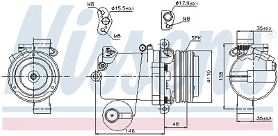 Nissens Kompressor, Klimaanlage [Hersteller-Nr. 89133] für BMW von NISSENS