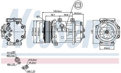 Nissens Kompressor, Klimaanlage [Hersteller-Nr. 89136] für Peugeot, Lancia, Fiat, Citroën, Toyota von NISSENS