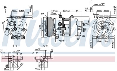 Nissens Kompressor, Klimaanlage [Hersteller-Nr. 89201] für Citroën, Peugeot von NISSENS