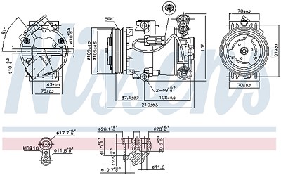 Nissens Kompressor, Klimaanlage [Hersteller-Nr. 89215] für Opel von NISSENS