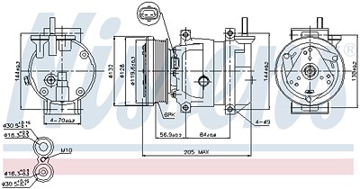 Nissens Kompressor, Klimaanlage [Hersteller-Nr. 89221] für Chevrolet, Daewoo von NISSENS