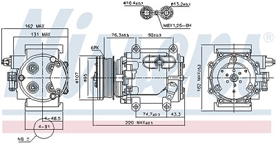 Nissens Kompressor, Klimaanlage [Hersteller-Nr. 89239] für Jaguar von NISSENS