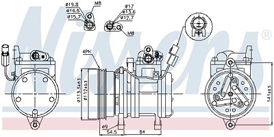 Nissens Kompressor, Klimaanlage [Hersteller-Nr. 89255] für Hyundai, Kia von NISSENS