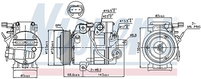 Nissens Kompressor, Klimaanlage [Hersteller-Nr. 89304] für Kia, Hyundai von NISSENS