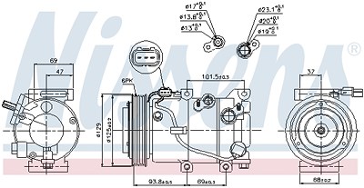 Nissens Kompressor, Klimaanlage [Hersteller-Nr. 89306] für Kia, Hyundai von NISSENS