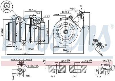 Nissens Kompressor, Klimaanlage [Hersteller-Nr. 89312] für Mitsubishi von NISSENS