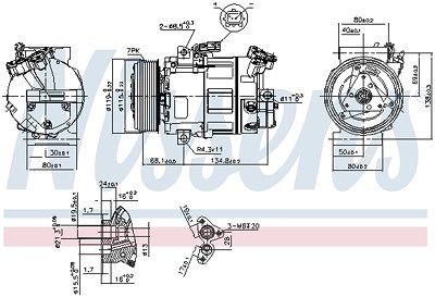 Nissens Kompressor, Klimaanlage [Hersteller-Nr. 89313] für Nissan, Opel, Renault von NISSENS