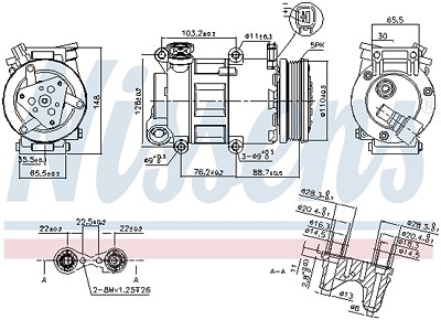 Nissens Kompressor, Klimaanlage [Hersteller-Nr. 89327] für Volvo, Ford von NISSENS