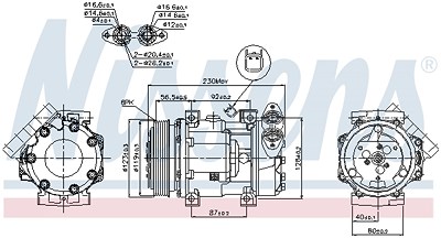 Nissens Kompressor, Klimaanlage [Hersteller-Nr. 89336] für Mazda, Volvo, Ford von NISSENS