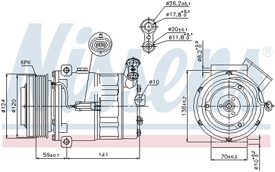 Nissens Kompressor, Klimaanlage [Hersteller-Nr. 89343] für Fiat, Saab, Cadillac, Opel von NISSENS