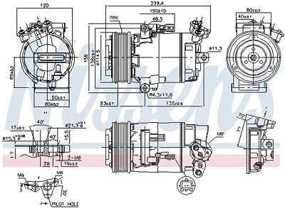 Nissens Kompressor, Klimaanlage [Hersteller-Nr. 89346] für Nissan, Renault von NISSENS