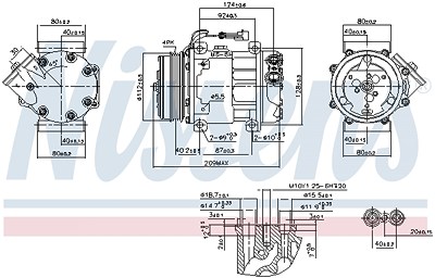 Nissens Kompressor, Klimaanlage [Hersteller-Nr. 89347] für Peugeot, Fiat, Citroën von NISSENS