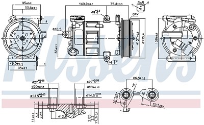 Nissens Kompressor, Klimaanlage [Hersteller-Nr. 89348] für Peugeot, Fiat, Ford, Citroën von NISSENS