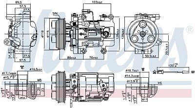 Nissens Kompressor, Klimaanlage [Hersteller-Nr. 89351] für Mazda von NISSENS