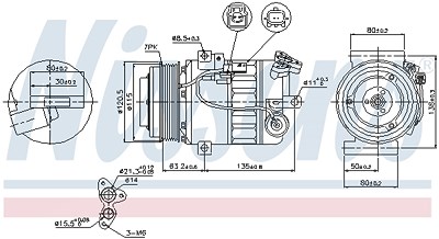 Nissens Kompressor, Klimaanlage [Hersteller-Nr. 89392] für Renault, Nissan von NISSENS