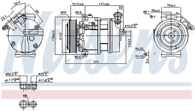 Nissens Kompressor, Klimaanlage [Hersteller-Nr. 89397] für Alfa Romeo, Fiat, Saab von NISSENS