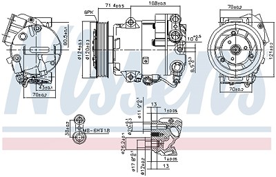 Nissens Kompressor, Klimaanlage [Hersteller-Nr. 89425] für Opel von NISSENS