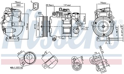 Nissens Kompressor, Klimaanlage [Hersteller-Nr. 89513] für Audi von NISSENS