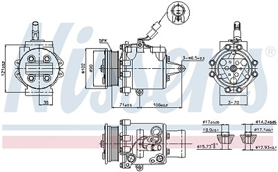 Nissens Kompressor, Klimaanlage [Hersteller-Nr. 89591] für Mitsubishi von NISSENS