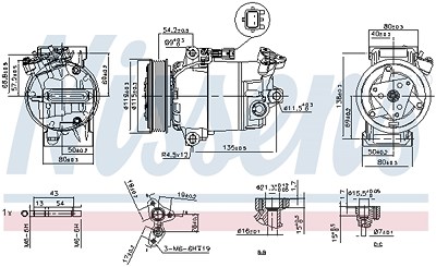 Nissens Kompressor, Klimaanlage [Hersteller-Nr. 89608] für Nissan, Renault von NISSENS