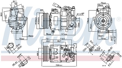 Nissens Kompressor 6SEU14 [Hersteller-Nr. 890048] für VW von NISSENS