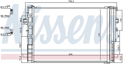 Nissens Kondensator, Klimaanlage [Hersteller-Nr. 940322] für Infiniti, Mercedes-Benz von NISSENS