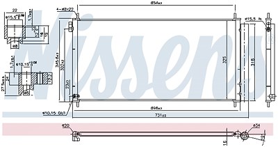 Nissens Kondensator, Klimaanlage [Hersteller-Nr. 940534] für Toyota von NISSENS