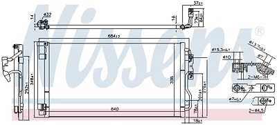 Nissens Kondensator, Klimaanlage [Hersteller-Nr. 940628] für Alpina, BMW von NISSENS