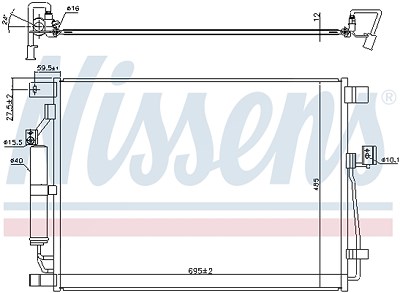 Nissens Kondensator, Klimaanlage [Hersteller-Nr. 940787] für Nissan von NISSENS