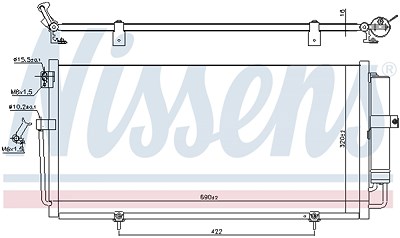 Nissens Kondensator, Klimaanlage [Hersteller-Nr. 941145] für Subaru von NISSENS