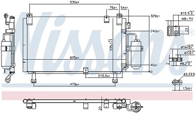 Nissens Kondensator, Klimaanlage [Hersteller-Nr. 941153] für Isuzu von NISSENS