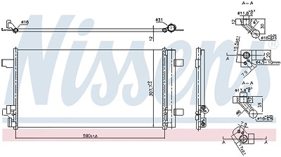 Nissens Kondensator, Klimaanlage [Hersteller-Nr. 941193] für Audi, Seat, VW von NISSENS