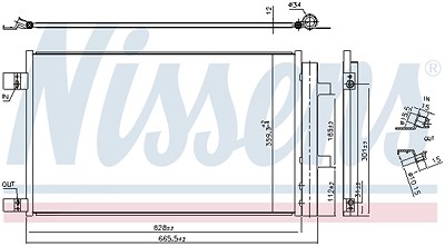 Nissens Kondensator, Klimaanlage [Hersteller-Nr. 941284] für Nissan, Renault von NISSENS