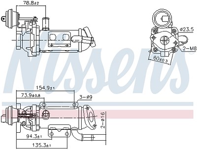 Nissens Kühler, Abgasrückführung [Hersteller-Nr. 989289] für Renault, Opel, Nissan von NISSENS