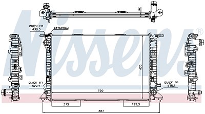 Nissens Kühler, Motorkühlung [Hersteller-Nr. 60317] für Audi von NISSENS