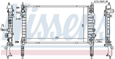 Nissens Kühler, Motorkühlung [Hersteller-Nr. 606053] für Opel, Chevrolet von NISSENS