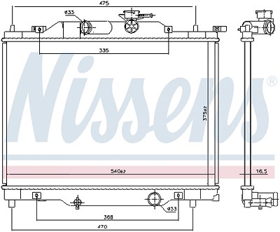 Nissens Kühler, Motorkühlung [Hersteller-Nr. 606110] für Mazda von NISSENS