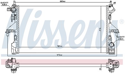 Nissens Kühler, Motorkühlung [Hersteller-Nr. 606169] für Citroën, Peugeot von NISSENS