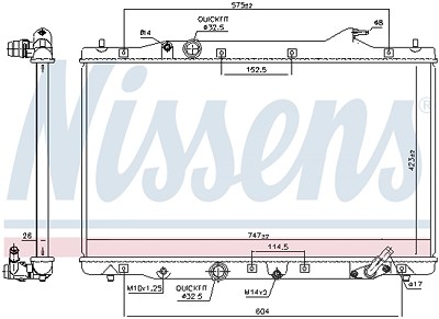 Nissens Kühler, Motorkühlung [Hersteller-Nr. 606216] für Honda von NISSENS