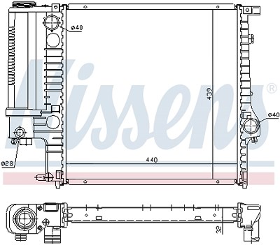 Nissens Kühler, Motorkühlung [Hersteller-Nr. 60623A] für BMW von NISSENS