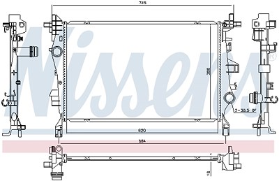 Nissens Kühler, Motorkühlung [Hersteller-Nr. 606447] für Fiat, Jeep von NISSENS